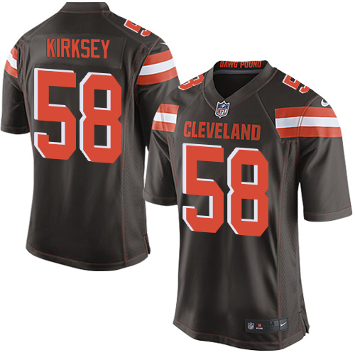 Men's Game Chris Kirksey Nike Jersey Brown Home - #58 NFL Cleveland Browns
